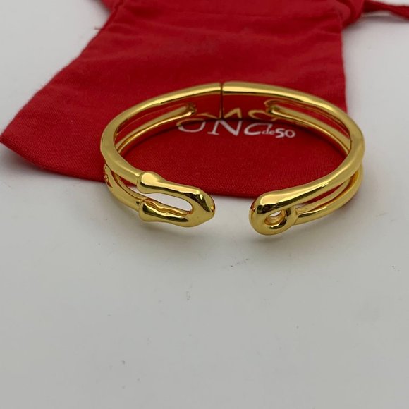 Uno de 50 Tailormade Bracelet open Bracelet Ikon shape Bracelet Gold - Picture 8 of 10